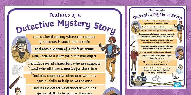 Features of a Detective Mystery Story KS2 Display Poster